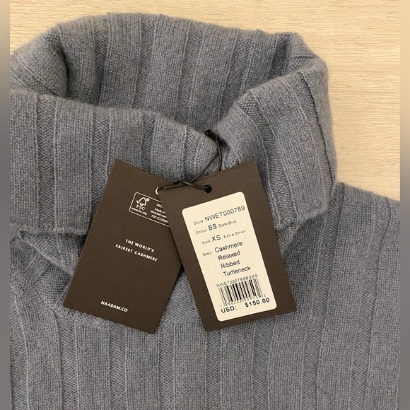 NAADAM Cashmere Relaxed Ribbed Turtleneck - Picture 5 of 5